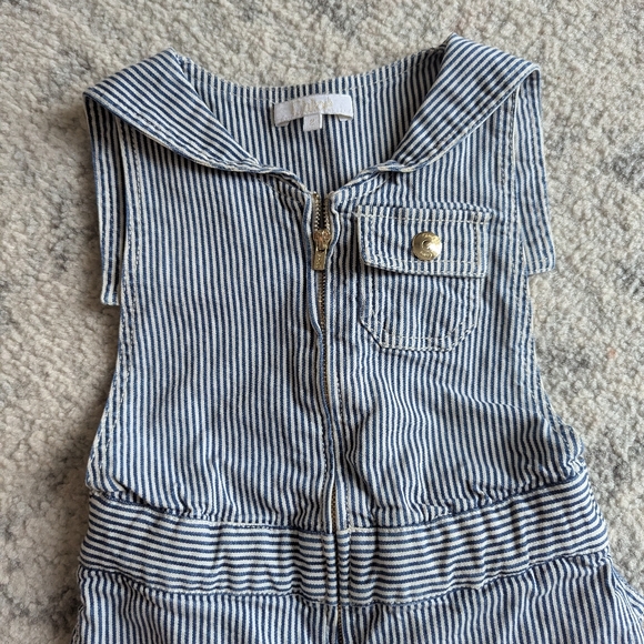 Chloé authentic toddler girl romper wide legged striped denim 2T - Picture 7 of 10